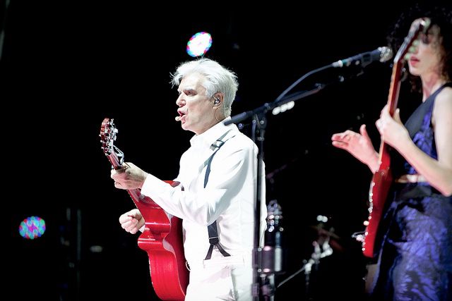 David Byrne performs in Williamsburg with St. Vincent in 2012.